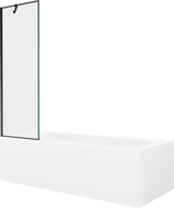 Mexen Vega obdĺžniková vaňa 150 x 70 cm s krytom a jednokrídlovou zástavou 60 cm, čierny vzor - 550115070X9506007070