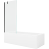 Mexen Vega obdĺžniková vaňa 150 x 70 cm s panelom a 1-krídlovým paravánom 80 cm, transparentná, čierna - 550115070X9508000070