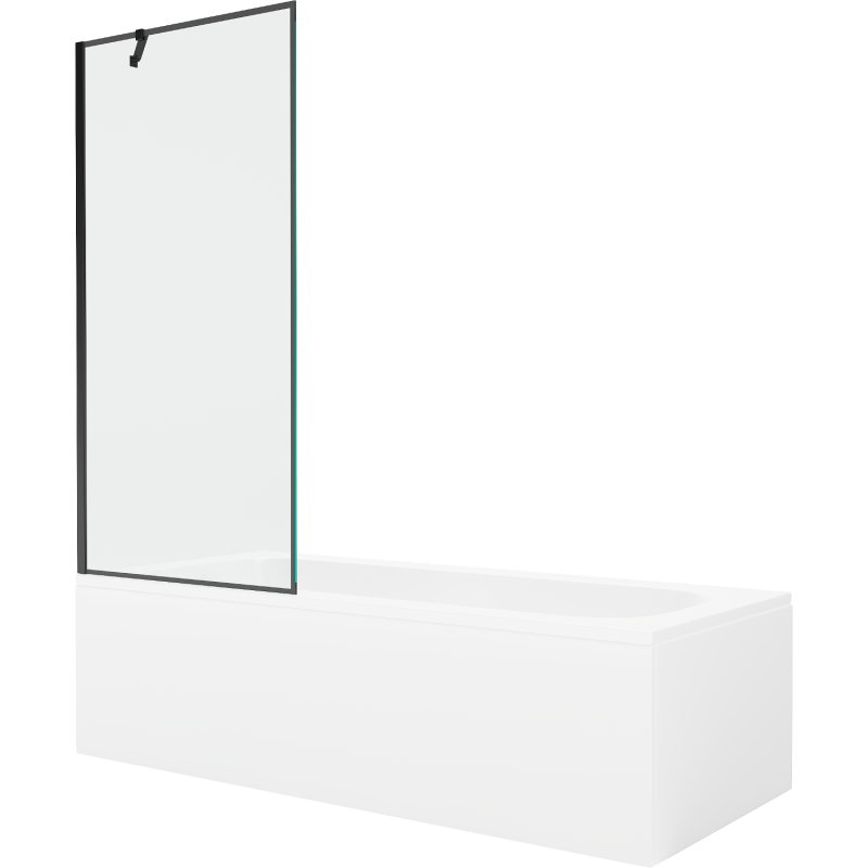 Mexen Vega obdĺžniková vaňa 150 x 70 cm s krytom a 1-krídlovou zástenou 80 cm, čierny vzor - 550115070X9508007070
