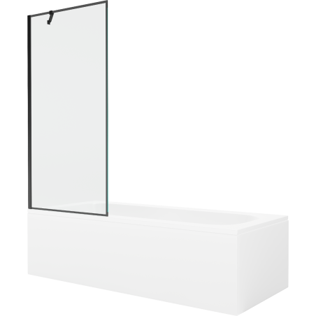 Mexen Vega obdĺžniková vaňa 150 x 70 cm s krytom a 1-krídlovou zástenou 80 cm, čierny vzor - 550115070X9508007070