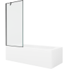Mexen Vega obdĺžniková vaňa 150 x 70 cm s krytom a 1-krídlovou zástenou 80 cm, čierny vzor - 550115070X9508007070