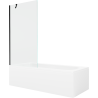 Mexen Vega obdĺžniková vaňa 150 x 70 cm s krytom a 1-krídlovým zástenom 90 cm, transparentná, čierna - 550115070X9509000070
