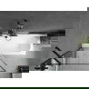 Mexen Vega obdĺžniková vaňa 150 x 70 cm s obkladom a 1-krídlovou sprchovou zástenou 90 cm, Čierny vzor - 550115070X9509007070
