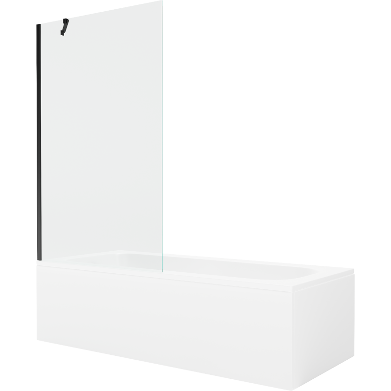 Mexen Vega obdĺžniková vaňa 150 x 70 cm s obložením a jednokrídlovou zástenou 100 cm, transparentná, čierna - 550115070X9510000?