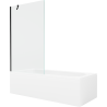 Mexen Vega obdĺžniková vaňa 150 x 70 cm s panelom a jednokrídlovou zástenou 100 cm, priehľadná, čierna - 550115070X9510000070