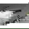 Mexen Vega obdĺžniková vaňa 150 x 70 cm s obkladom a 1-krídlovou sprchovou zástenou 100 cm, Čierny vzor - 550115070X9510007077