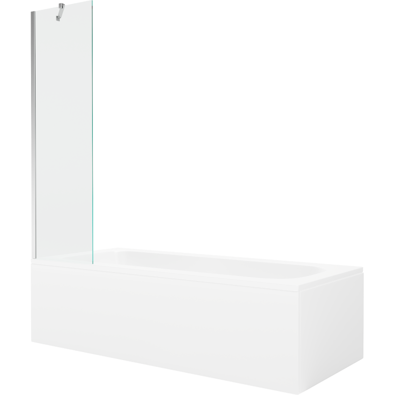 Mexen Vega obdĺžniková vaňa 160 x 70 cm s obkladom a 1-krídlovou zástenou 50 cm, transparentná, chróm - 550116070X9505000001
