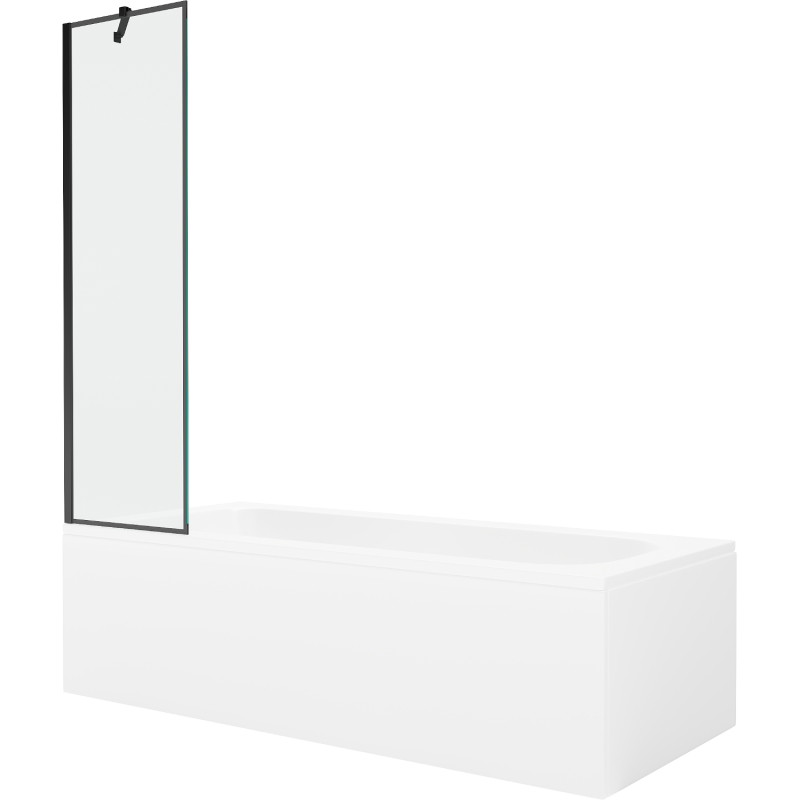 Mexen Vega obdĺžniková vaňa 160 x 70 cm s krytom a 1-krídlovým paravánom 50 cm, čierny vzor - 550116070X9505007070