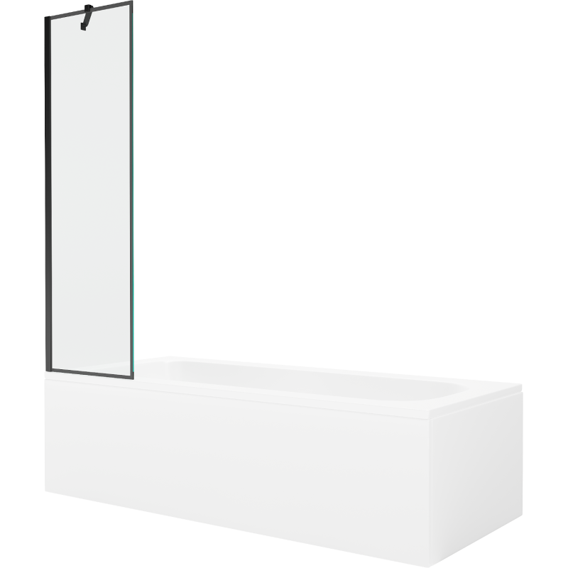 Mexen Vega obdĺžniková vaňa 160 x 70 cm s panelom a 1-krídlovou zástenu 50 cm, čierny vzor - 550116070X9505007070