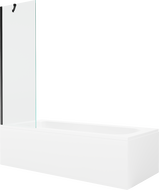 Mexen Vega obdĺžniková vaňa 160 x 70 cm s obkladom a 1-krídlovou zástenou 60 cm, transparentná, čierna