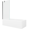Mexen Vega obdĺžniková vaňa 160 x 70 cm s plášťom a zástenou s 1 krídlom 80 cm, transparentná, čierna - 550116070X9508000070