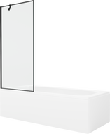 Mexen Vega obdĺžniková vaňa 160 x 70 cm s panelom a 1-krídlovým paravánom 80 cm, čierny vzor - 550116070X9508007070