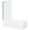 Mexen Vega obdĺžniková vaňa 160 x 70 cm s krytom a 1-krídlovou zástenou 90 cm, transparentná, čierna
