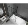Mexen Vega obdĺžniková vaňa 160 x 70 cm s obkladom a 1-krídlovou sprchovou zástenou 90 cm, Čierny vzor - 550116070X9509007077