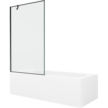 Mexen Vega obdĺžniková vaňa 160 x 70 cm s opláštením a 1-krídlovým paravánom 100 cm, čierny vzor - 550116070X9510007070