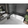 Mexen Vega obdĺžniková vaňa 160 x 70 cm s obložením a 1-krídlovou zástenou 100 cm, čierny vzor - 550116070X9510007077