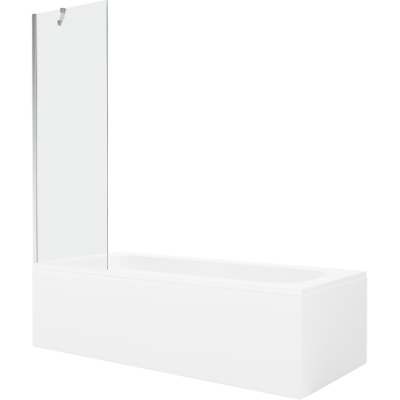 Mexen Vega obdĺžniková vaňa 170 x 70 cm s opláštením a 1-krídlovým závesom 60 cm, transparentný, chróm - 550117070X9506000001