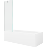 Mexen Vega obdĺžniková vaňa 170 x 70 cm s krytom a 1-krídlovým zákrytom 60 cm, transparentná, chróm