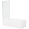 Mexen Vega obdĺžniková vaňa 170 x 70 cm s obkladom a zástenou jednokrídlovou 80 cm, transparentná, chróm - 550117070X9508000001