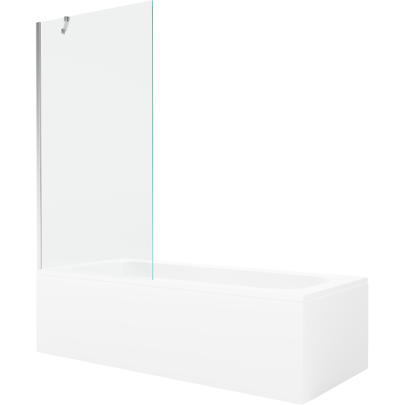 Mexen Vega obdĺžniková vaňa 170 x 70 cm s obkladom a 1-krídlovou zástenou 90 cm, transparentná, chróm - 550117070X9509000001