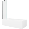 Mexen Vega obdĺžniková vaňa 170 x 70 cm s krytom a jednokrídlovou zástenou 50 cm, transparentná, čierna - 550117070X9505000070