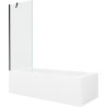 Mexen Vega obdĺžniková vaňa 170 x 70 cm s krytom a 1-krídlovým závesom 70 cm, transparentná, čierna