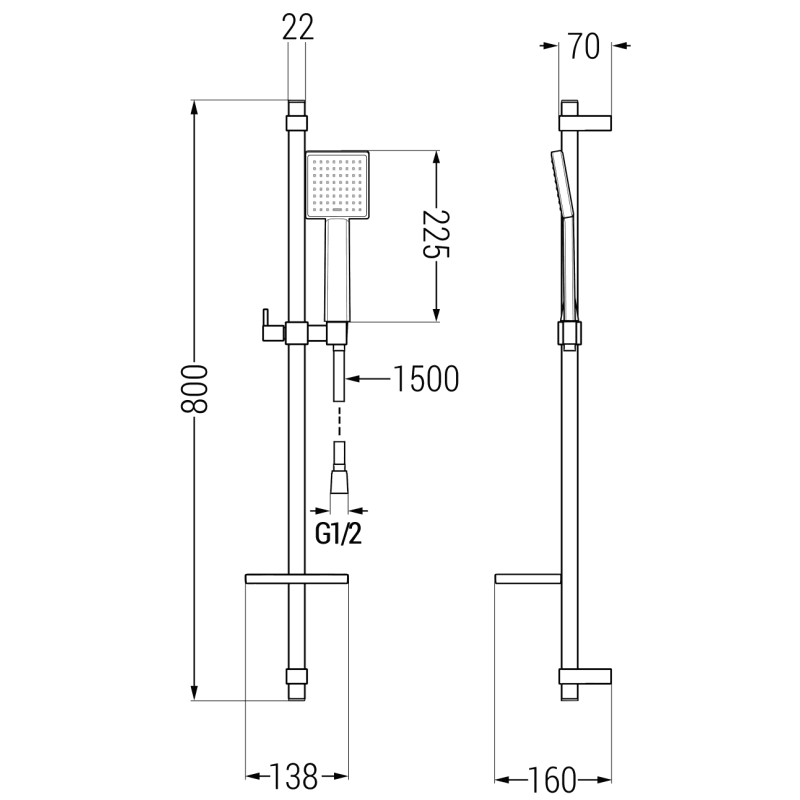 Mexen Royo DQ45 sada na vaňu, čierna - 72213DQ45-70