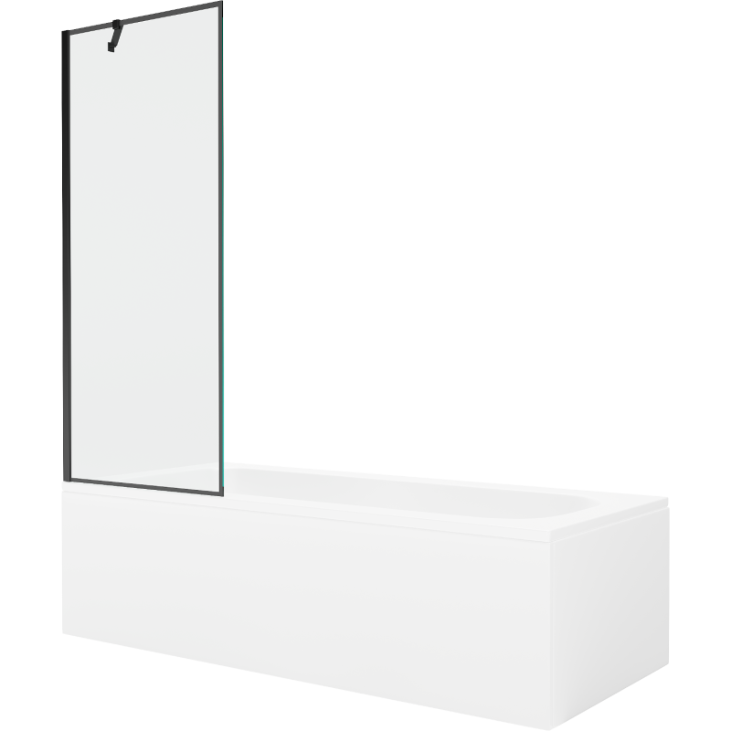 Mexen Vega obdĺžniková vaňa 170 x 70 cm s plášťom a 1-krídlovým panelom 70 cm, čierny vzor - 550117070X9507007070