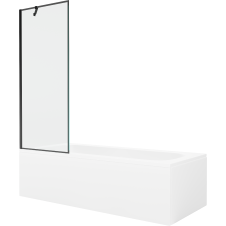 Mexen Vega obdĺžniková vaňa 170 x 70 cm s plášťom a 1-krídlovým panelom 70 cm, čierny vzor - 550117070X9507007070