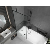 Mexen Vega obdĺžniková vaňa 170 x 70 cm s opláštením a 1-krídlovým zástenom 80 cm, čierny vzor - 550117070X9508007070