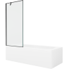 Mexen Vega obdĺžniková vaňa 170 x 70 cm s obkladom a 1-krídlovou sprchovou zástenou 80 cm, Čierny vzor - 550117070X9508007070