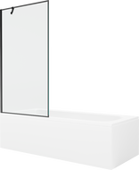Mexen Vega obdĺžniková vaňa 170 x 70 cm s obkladom a 1-krídlovou sprchovou zástenou 90 cm, Čierny vzor - 550117070X9509007070