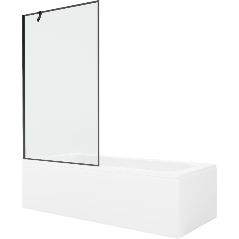Mexen Vega obdĺžniková vaňa 170 x 70 cm s obkladom a jednodielnou zástenou 100 cm, čierny vzor - 550117070X9510007070