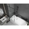 Mexen Vega obdĺžniková vaňa 170 x 70 cm s obkladom a 1-krídlovou sprchovou zástenou 70 cm, Čierny vzor - 550117077X9507007077