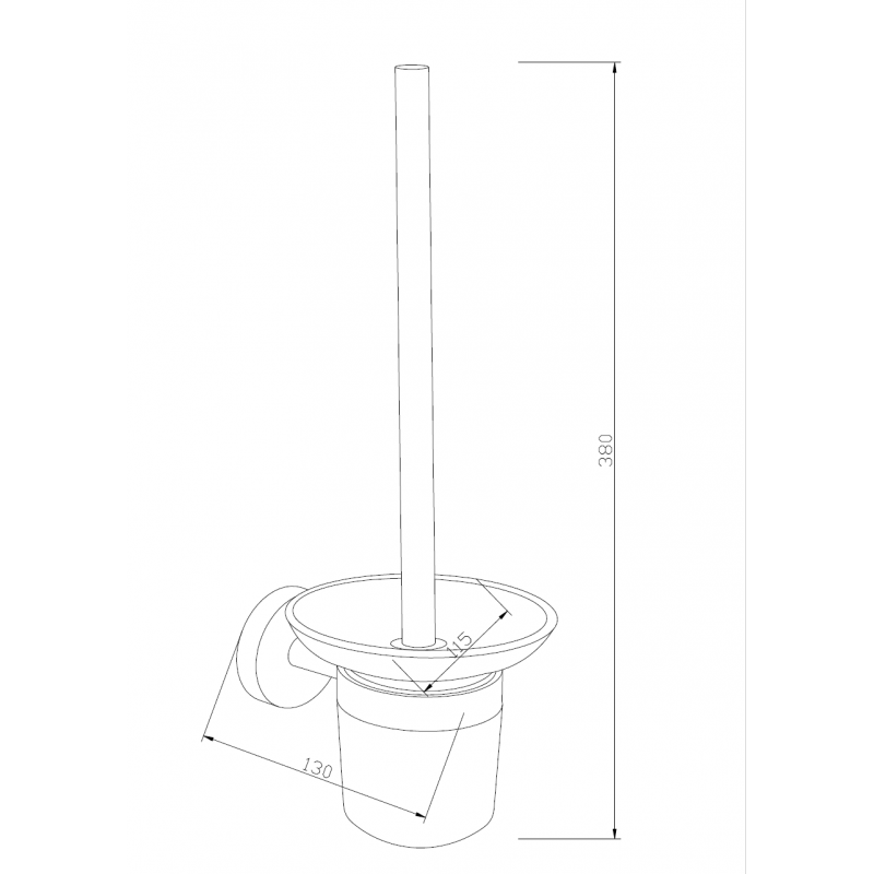 Mexen Loft WC kefa, čierna - 7012650-70