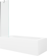 Mexen Vega obdĺžniková vaňa 180 x 80 cm s panelom a 1-krídlovou zástierkou 50 cm, transparentná, chróm
