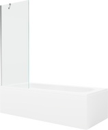 Mexen Vega obdĺžniková vaňa 180 x 80 cm s obkladmi a 1-krídlovým paravánom 70 cm, transparentný, chróm - 550118080X9507000001