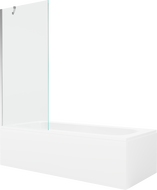 Mexen Vega obdĺžniková vaňa 180 x 80 cm s plášťom a 1-krídlovým zástenom 80 cm, transparentný, chróm - 550118080X9508000001