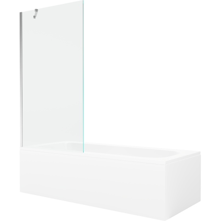 Mexen Vega obdĺžniková vaňa 180 x 80 cm s obkladom a 1-krídlovým závesom 90 cm, transparentná, chróm