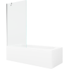 Mexen Vega obdĺžniková vaňa 180 x 80 cm s obkladom a 1-krídlovým závesom 90 cm, transparentná, chróm