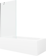Mexen Vega obdĺžniková vaňa 180 x 80 cm s krytom a jednokrídlovou zástenu 90 cm, transparentná, chróm - 550118080X9509000001