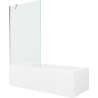 Mexen Vega obdĺžniková vaňa 180 x 80 cm s panelom a 1-krídlovým zástenou 100 cm, transparentná, chróm - 550118080X9510000001