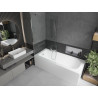 Mexen Vega obdĺžniková vaňa 180 x 80 cm s obkladom a 1-krídlovou 100 cm zástienkou, transparentná, chróm