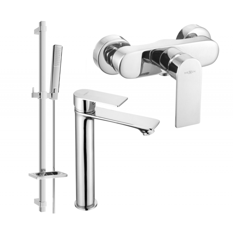 Mexen Royo DQ72 sprchový set, chróm - 72214DQ72-00