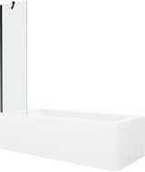 Mexen Vega obdĺžniková vaňa 180 x 80 cm s obkladom a 1-krídlovým závesom 50 cm, transparentná, čierna - 550118080X9505000070