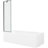 Mexen Vega obdĺžniková vaňa 180 x 80 cm so zástenou a paravánom s 1 krídlom 50 cm, čierny vzor - 550118080X9505007070