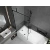 Mexen Vega obdĺžniková vaňa 180 x 80 cm s obložením a 1-krídlovými dverami 90 cm, čierny vzor - 550118080X9509007070