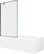 Mexen Vega obdĺžniková vaňa 180 x 80 cm so zástenou a 1-krídlovým paravánom 100 cm, čierny vzor - 550118080X9510007070