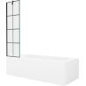 Mexen Vega obdĺžniková vaňa 180 x 80 cm s obložením a jedným skladacím panelom 50 cm, čierny vzor - 550118080X9505007077