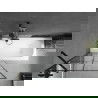 Mexen Vega obdĺžniková vaňa 180 x 80 cm s obkladom a 1-krídlovou sprchovou zástenou 90 cm, Čierny vzor - 550118080X9509007077